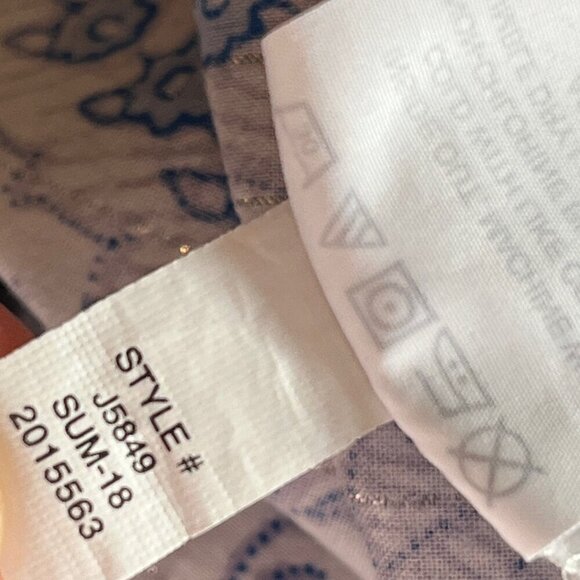 J. Crew Point Sur Tassel Tunic Popover Top small blue white metallic - Picture 10 of 10